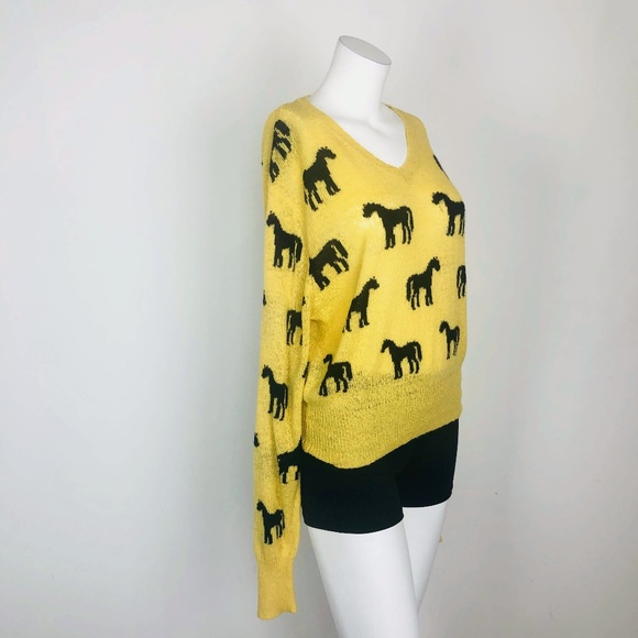 Wildfox Sweaters - Wildfox White Label Yellow Horse Print Sweater
